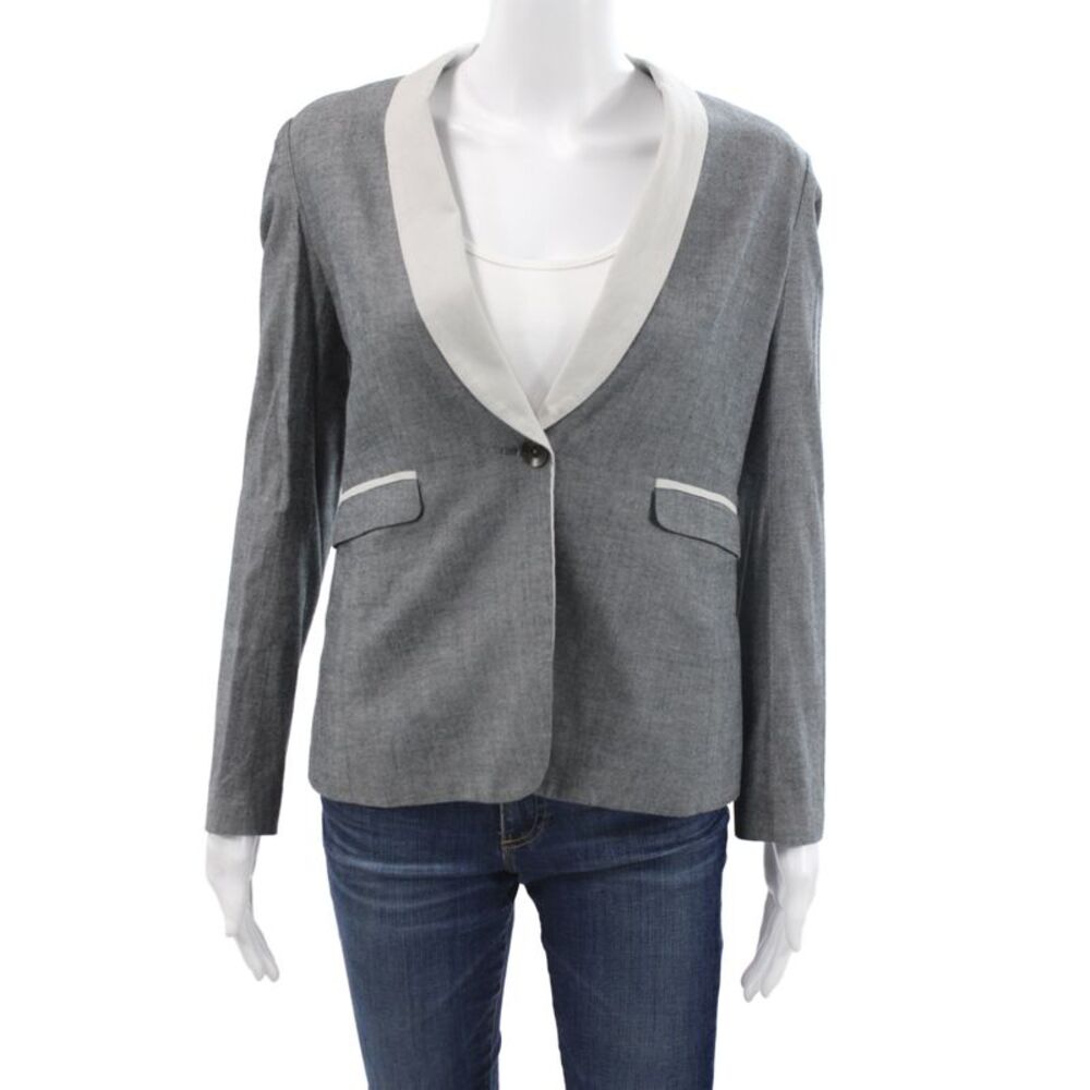 Rag & Bone Womens Collard Button Down Gray Size S
